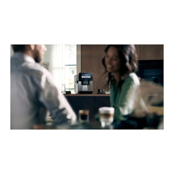 Siemens TQ903R03 EQ900 Máquina de Café Espresso Automática con Molinillo y Espumador de Leche, Negro/Acero Inoxidable, 1500 W, WLAN