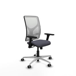 PIQUERAS Y CRESPO Silla de oficina Motilla con mecanismo Sincro, Gris oscuro y Blanco