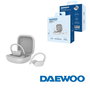 DAEWOO TWS SPORT Auriculares Inalambricos Bluetooth 5.0 con LED y Gancho, Bateria 30mAh/300mAh, Carga Tipo C, Color Blanco