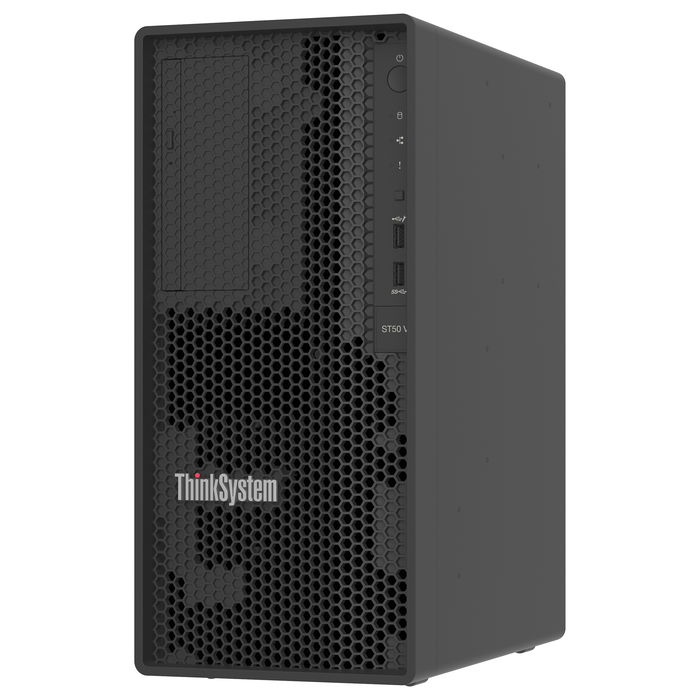Lenovo ThinkSystem ST50 V3 Server Xeon E-2434 (4C/5GHz), 32 GB DDR5 RAM, 1.92 TB SATA SSD, TPM 2.0, Torre Negra
