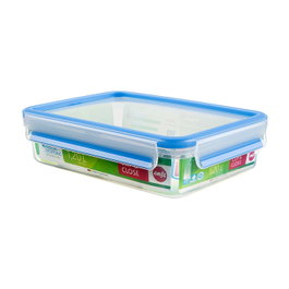 Emsa CLIP & CLOSE Recipiente Hermético 1,2 L Transparente/Azul