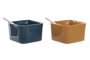 DKD Home Decor Set de 6 Aperitivos de Bambú y Porcelana Multicolor 31x21x6 cm