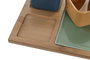 DKD Home Decor Set de 6 Aperitivos de Bambú y Porcelana Multicolor 31x21x6 cm