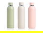 Kinvara Termo Base Acero Inoxidable 500 ml, Surtido 3 Colores Claros (Gris, Verde, Rosa) - 7.3x24.5x7.3 cm (Set de 12)