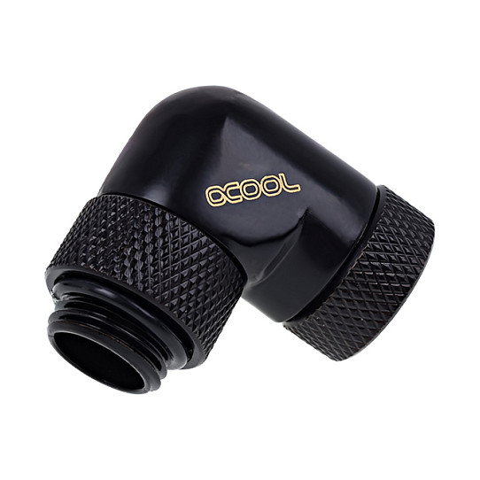 Alphacool Eiszapfen Winkeladapter 90 Grad drehbar G1/4 AG auf G1/4 IG - negro