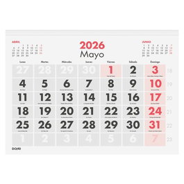 DOHE Calendario de escritorio con faldilla mensual números grandes 2027 310x430