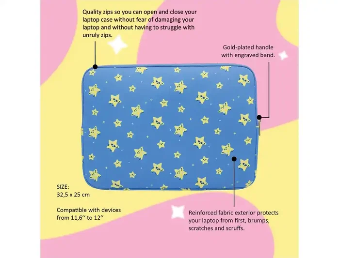 Wondee Funda para portátil 12'' estrellas