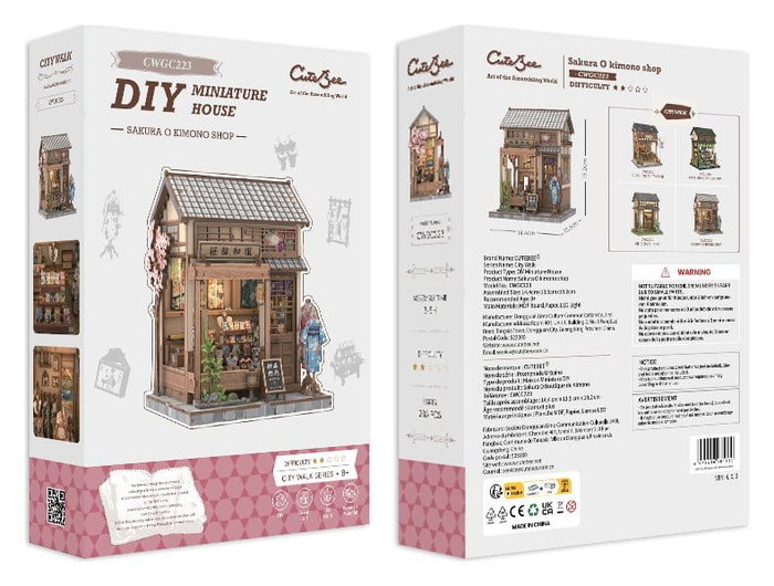 Maqueta Model Kit Miniature House Sakura O Kimono Shop 19 x 14 cm