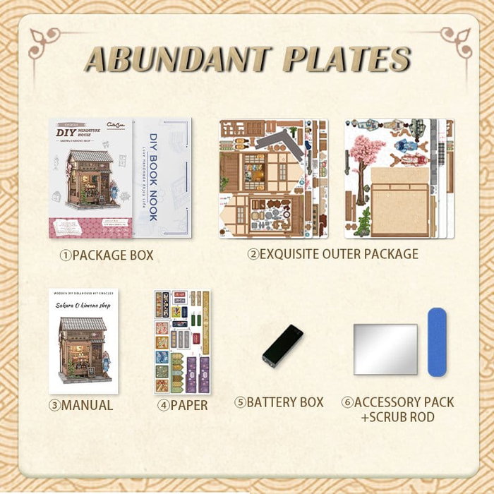 Maqueta Model Kit Miniature House Sakura O Kimono Shop 19 x 14 cm