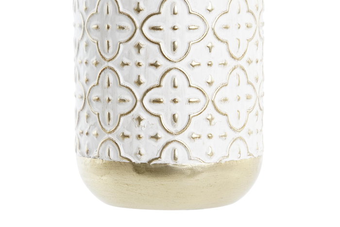 DKD Home Decor Jarron Arabe Dorado Blanco Metal 16 x 34 x 16 cm (4 Unidades)
