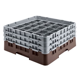CAMBRO Cesta de lavado 36 comp. 2 alturas Castaño