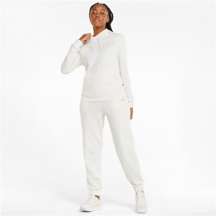 Sudadera con Capucha Mujer Puma Essentials Embroidery Blanco