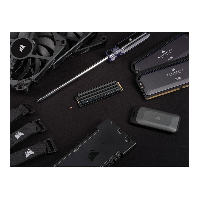 Corsair MP600 ELITE NVMe SSD 1TB M.2 2280 PCIe Gen4 x4, 3D TLC NAND, Disipador Térmico, Vel. Lectura 7000 MB/s, Vel. Escritura 6500 MB/s