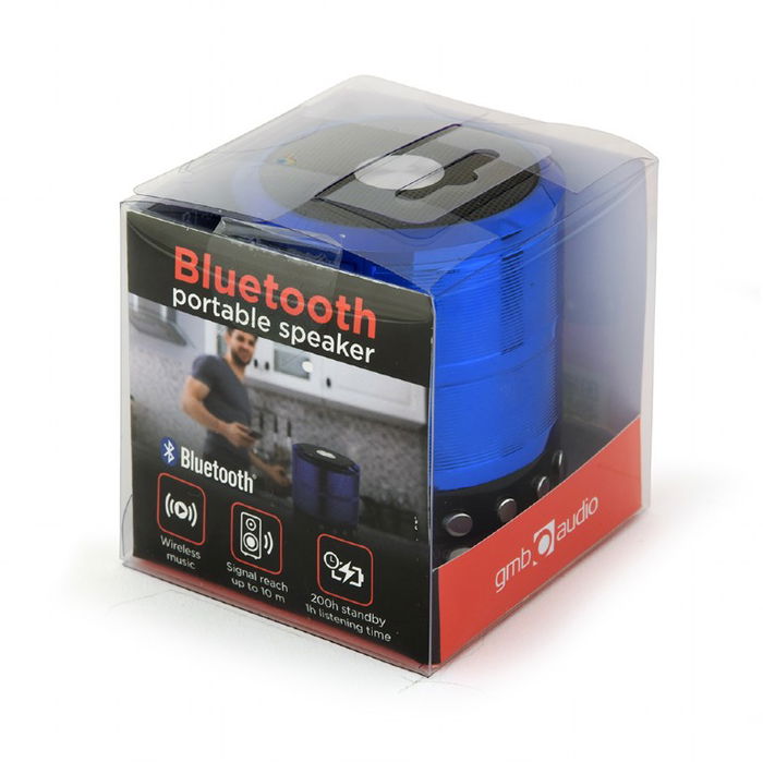 GEMBIRD Altavoz Mini Bluetooth Recargable con Micrófono, Azul