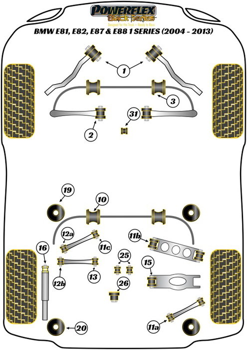 Powerflex PFF5-402 Delantero Track Brazo De Suspension Silentblock Interior