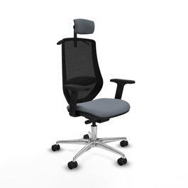 PIQUERAS Y CRESPO Silla de oficina Mardos con mecanismo Sincro/Traslack, Gris y Negro
