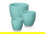 IBERGARDEN Set 3 Macetas Abombada 14cm, 17cm, 22cm Turquesa Mate