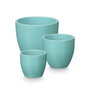 Ibergarden Set de 3 Macetas Abombadas Turquesa Mate