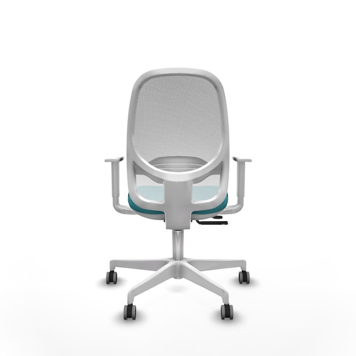 PIQUERAS Y CRESPO Silla de oficina Cilanco con mecanismo Sincro/Traslack, Tela Turquesa y Malla Blanca