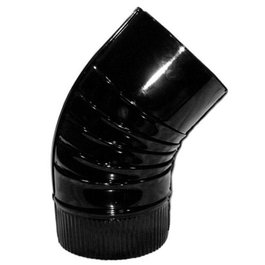 WOLFPACK LINEA PROFESIONAL Codo de Estufa Negro Vitrificado 175 mm 45º