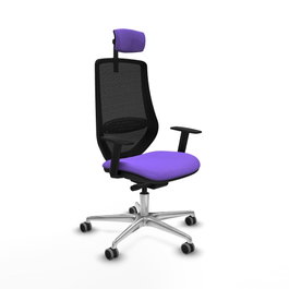 PIQUERAS Y CRESPO Silla de oficina Mardos con mecanismo Sincro/Traslack, Lila y Negro