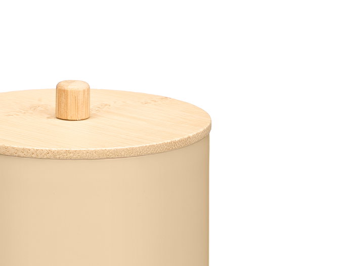 Berilo Bote Plástico Tapa Bambú Beige 9x13.2x9 cm (Set de 24)