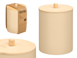 Berilo Bote Plástico Tapa Bambú Beige 9x13.2x9 cm (Set de 24)