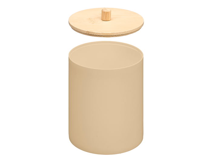 Berilo Bote Plástico Tapa Bambú Beige 9x13.2x9 cm (Set de 24)