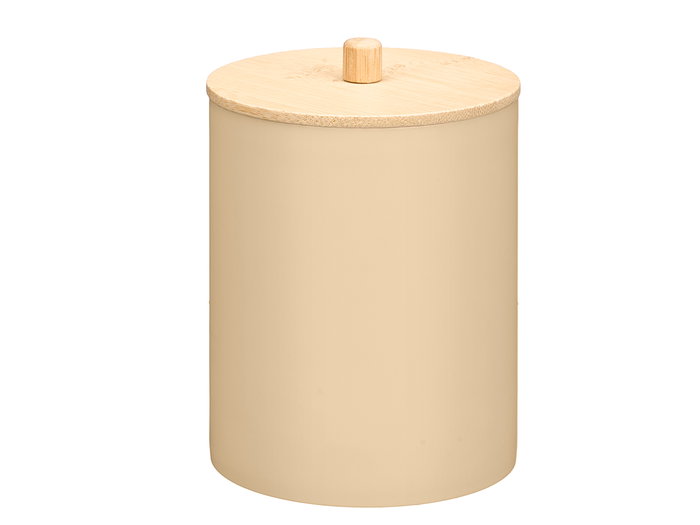 Berilo Bote Plástico Tapa Bambú Beige 9x13.2x9 cm (Set de 24)