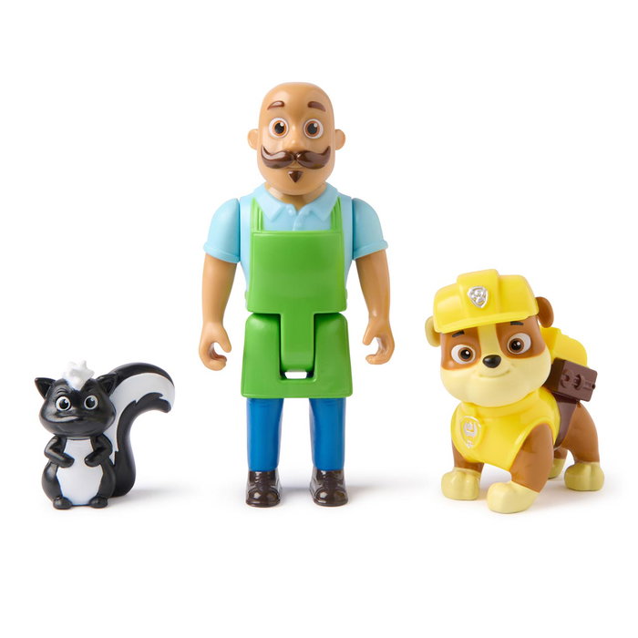 Spin Master Patrulla Canina Rubble Pack Figuras 6072996 con Mr. Porter y Zorro, Juguete +3 Años, Movil