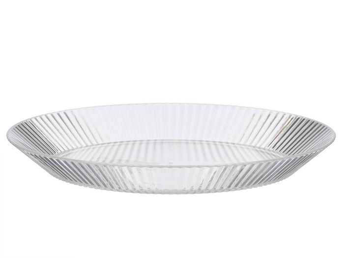 Leknes Plato Rayas Transparente 23 cm Diámetro Plástico PS (Set de 24)