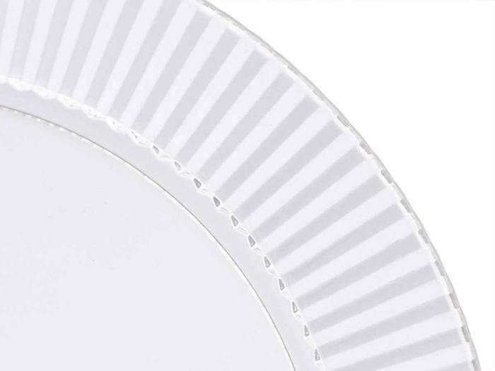 Leknes Plato Rayas Transparente 23 cm Diámetro Plástico PS (Set de 24)