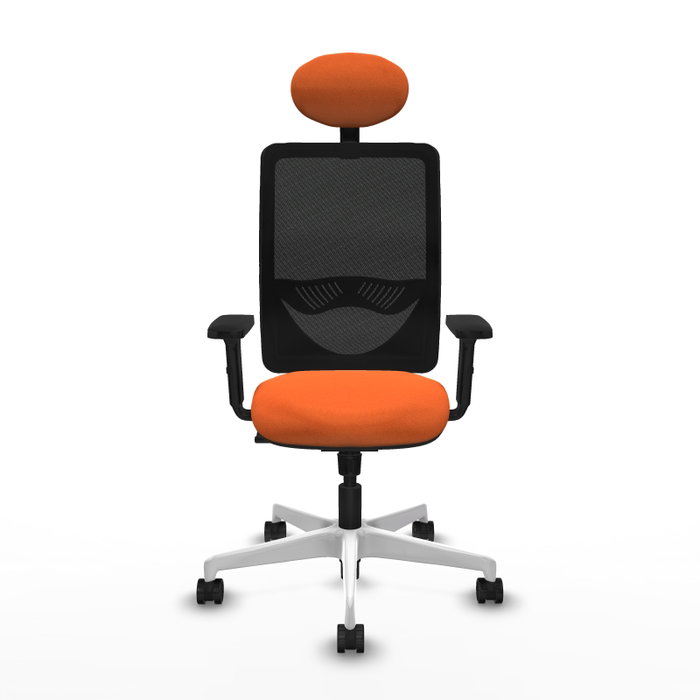 PIQUERAS Y CRESPO Silla de oficina Zulema con mecanismo Sincro, Tela Naranja y Malla Negra PIQUERAS Y CRESPO Silla de oficina Zulema con mecanismo Sincro, Tela Naranja y Malla Negra