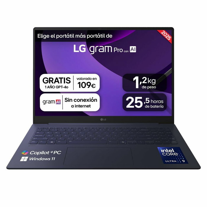 LG Gram Pro 16Z90TS-G.AU99B Gris Metálico LG Gram Pro 16Z90TS-G.AU99B Gris Metálico