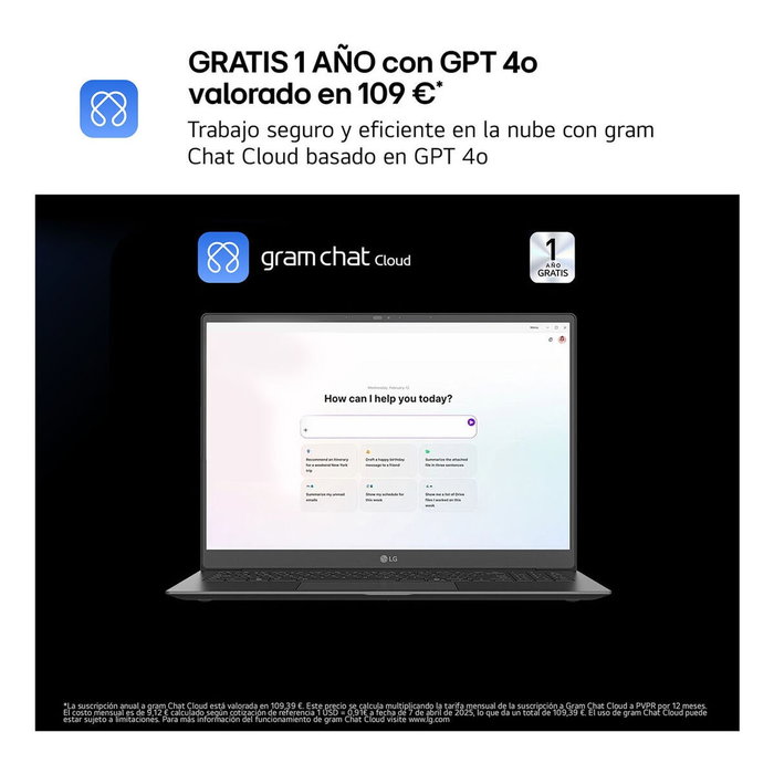 LG Gram Pro 16Z90TS-G.AU99B Gris Metálico LG Gram Pro 16Z90TS-G.AU99B Gris Metálico