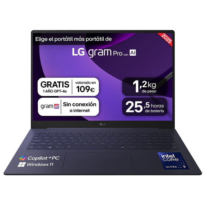 LG Gram Pro 16Z90TS-G.AU99B Gris Metálico LG Gram Pro 16Z90TS-G.AU99B Gris Metálico