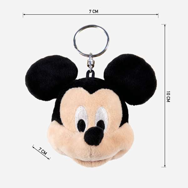 Disney Llavero Peluche Mickey para Coleccionistas - Muñeco de Peluche con Anilla, Material Poliéster, Color Negro