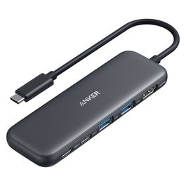Anker 332 Hub USB-C 5 en 1 con Puerto HDMI 4K a 30Hz, 2 USB-A 3.0, USB-C y Puerto USB-C PD de 100W para Carga Rápida - Negro