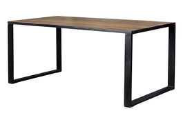GINER Y COLOMER Mesa Comedor Acacia 8 Plazas Metal Nogal Oscuro
