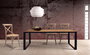 GINER Y COLOMER Mesa Comedor Acacia 8 Plazas Metal Nogal Oscuro