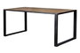 GINER Y COLOMER Mesa Comedor Acacia 8 Plazas Metal Nogal Oscuro