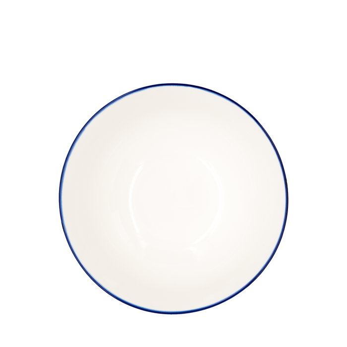 Summa Ensaladera de Porcelana, Alacena 22 cm, Marfil y Azul (Set de 2)