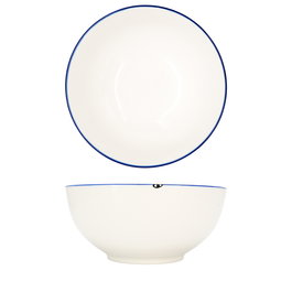 Summa Ensaladera de Porcelana, Alacena 22 cm, Marfil y Azul (Set de 2)