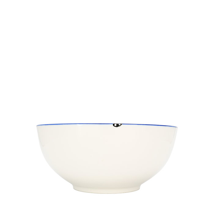 Summa Ensaladera de Porcelana, Alacena 22 cm, Marfil y Azul (Set de 2)