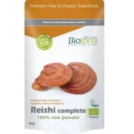BIOTONA Reishi Complete Raw Polvo 150 g Bio | Superalimento en Polvo para Batidos, Zumos y Yogur