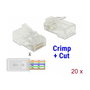 DeLOCK 86453 Conector RJ45 Crimp+Cut Cat.6 UTP, 20 unidades