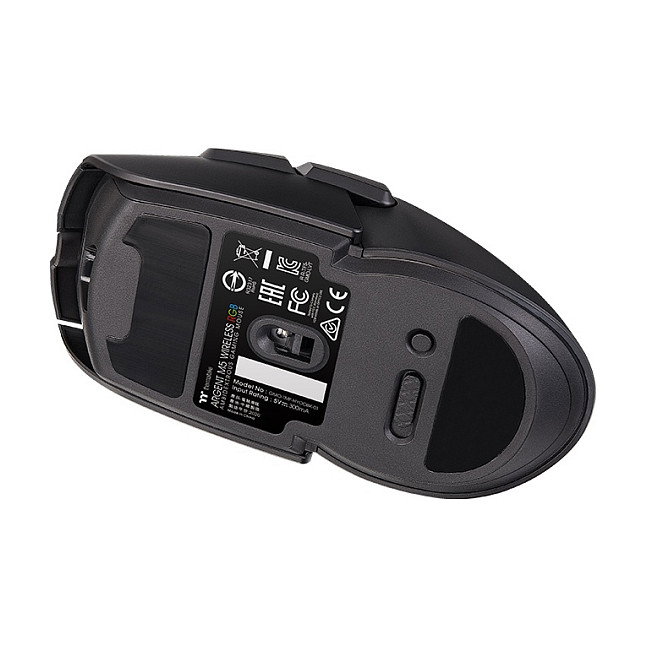 Thermaltake Argent M5 Ratón Gaming Inalámbrico Ambidiestro RGB, Sensor Óptico PMW-3335 16000 DPI, Bluetooth 5.0 y 2.4 GHz RF, 8 Botones Programables, Color Negro