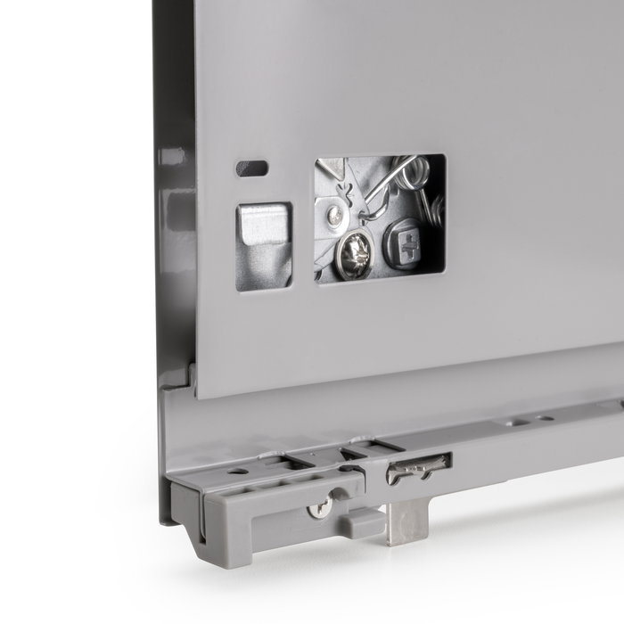 Emuca Cajón exterior Vertex con regulación 3D de altura 178mm, 40kg, profundidad 500mm, Acero, Pintado aluminio