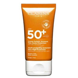 CLARINS Solar Crema Rostro Tacto Seco SPF50, Protección UVB/UVA, 50 ml