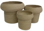 DKD Home Decor Set de 3 Maceteros de Fibra Marrón Claro